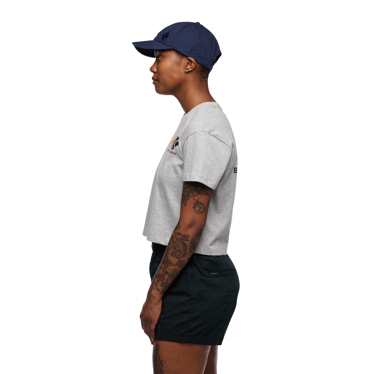 Women's Faded Crop Short Sleeve Tee | Black Diamond Essential