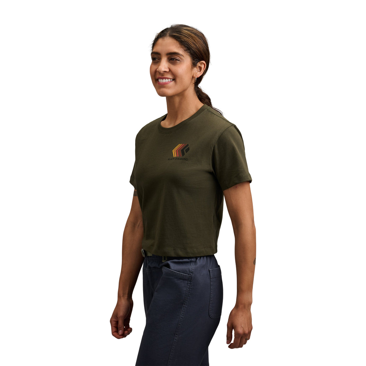 Women's Faded Crop Short Sleeve Tee | Black Diamond Essential